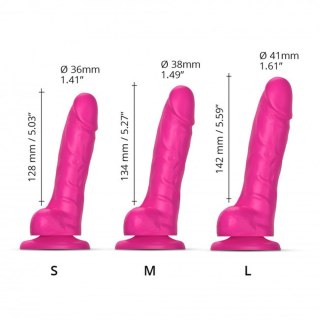 Realistyczne dildo Sliding Skin fuksjowe S 17cm wodoodporny gadżet