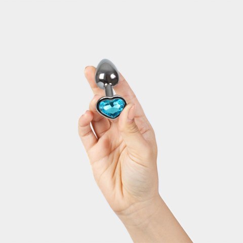 BLUE HEART METAL BUTT PLUG S