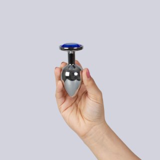 BLUE JEWELLED METAL BUTT PLUG