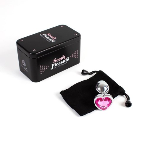PINK HEART METAL BUTT PLUG S