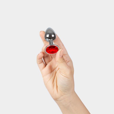 RED JEWELLED METAL BUTT PLUG S