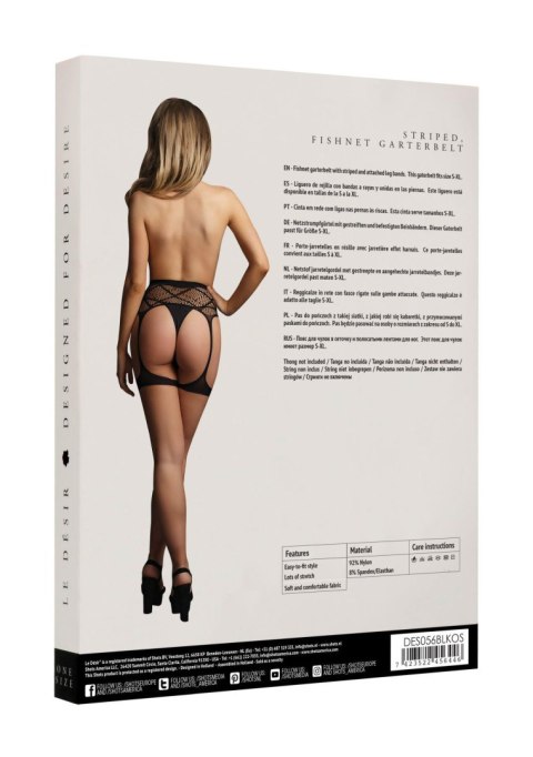 Striped, Fishnet Garterbelt - One Size