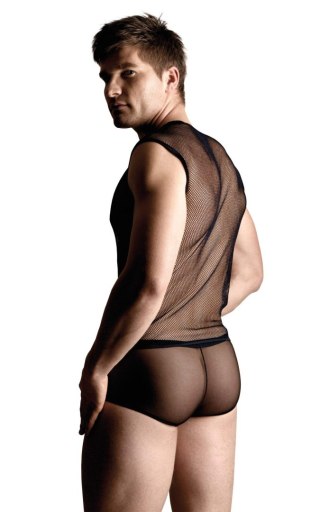 Net set - shirt and thong - black XL