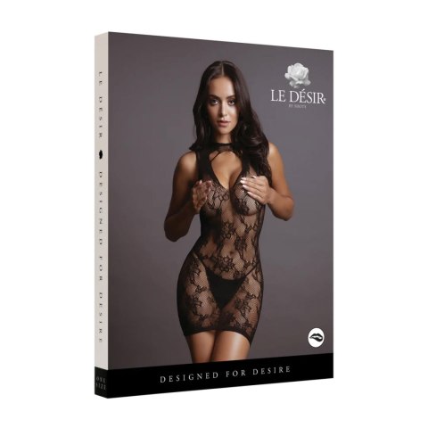 High Neck Lace Mini Dress - One Size