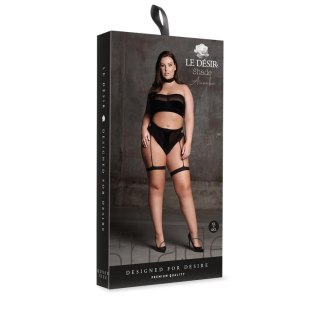 Ananke XII - Three Piece with Choker, Bandeau Top and Pantie with Garters - Plus Size