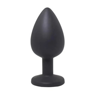 Black large butt plug with white crystal