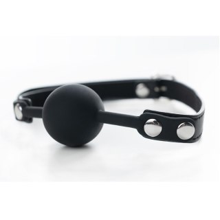 Black silicone ball gag with adjustable straps