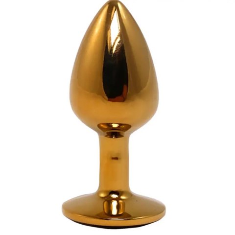 Gold Small Butt Plug with White Diamond