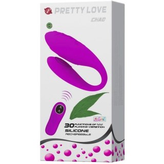 Fioletowy wibrator dla par USB Silikon PRETTY LOVE