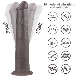 Lovetoy wibrator 25,4 cm USB przyssawka 10 trybów wibracji i rotacji wodoodporny dwuwarstwowy silikon platynowy realistyczny