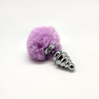 Metal Anal Fluffy Twist Plug M pink