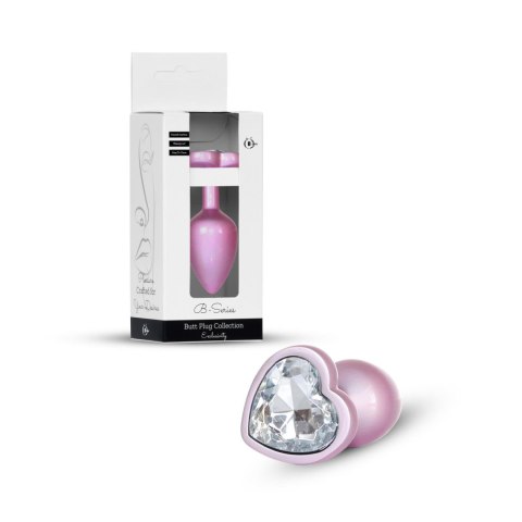 Plug-Jewellery Pearl Pink Heart PLUG- Clear M