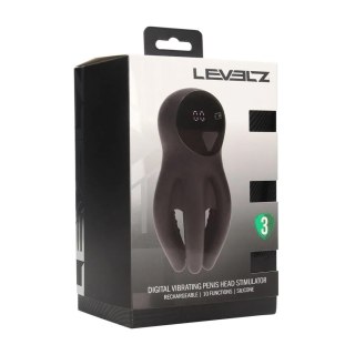 Digital Vibrating Silicone Penis Head Stimulator with Tentacles - Black