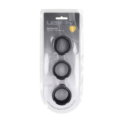 Liquid Silicone Ball Strap Set of 3 - S/M/L - Black