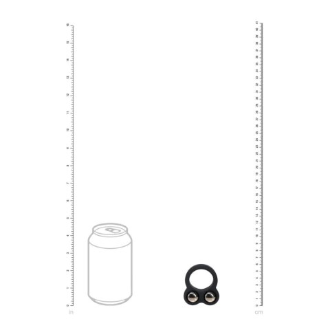 Liquid Silicone Double Weighted Ball Cockring - Black