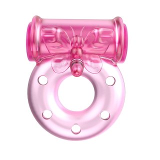 Vibrating Cock Ring & Condom Set - Pink