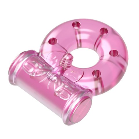 Vibrating Cock Ring & Condom Set - Pink