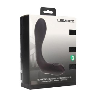 Vibrating Heating Bendable Tapping Silicone Prostate Stimulator - Black