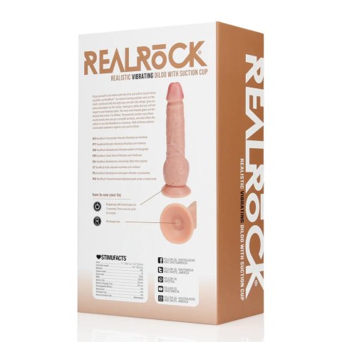 Vibrating Regular Straight Cock with Balls - 7" / 18 cm - Flesh