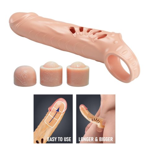 PRETTY LOVE - PENIS SLEEVE, TPE,3 removeable 1 inch extenders