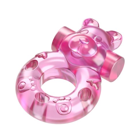 Vibrating Bear Cock Ring - Pink