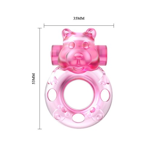 Vibrating Bear Cock Ring - Pink