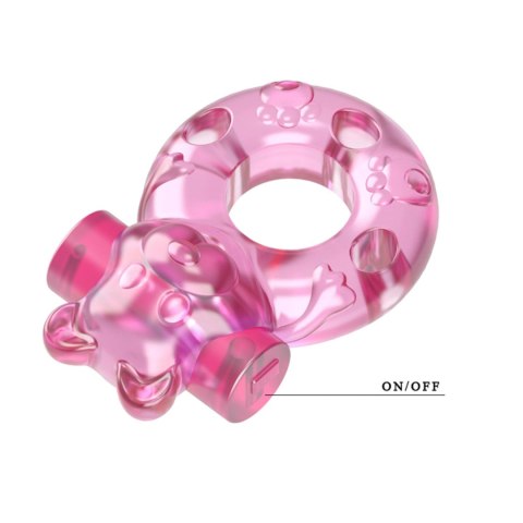 Vibrating Bear Cock Ring - Pink