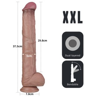 36,8 cm ogromne murzyńskie dildo XXL silikon platynowy realistyczne ręcznie wykonane