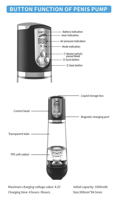 Pompka- LUXURY PUMP, PREMIUM RECHARGEABLE AUTOMATIC WATERPROOF PUMP
