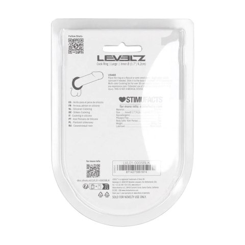 Liquid Silicone Cockring - L - Black