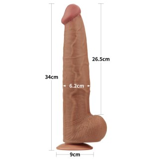 34,3 cm ogromne murzyńskie realistyczne dildo TPE Technologia ślizgającej się skóry