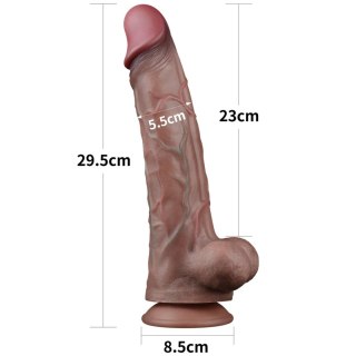 Dwuwarstwowe Dildo Silikonowe 29.5 cm Realistyczne Ogromny Rozmiar Mocny