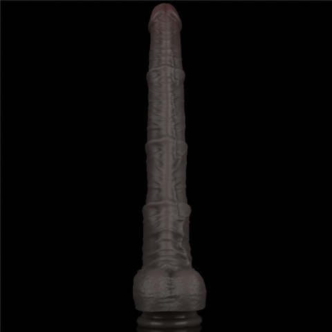 16'' Dual Layered Bendable Silicone Cock XXL(Black)