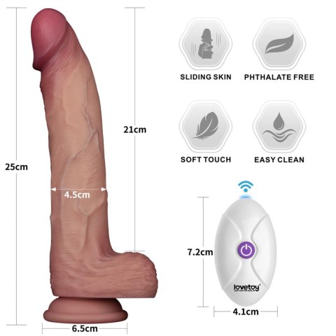 10" Vibrating Sliding Skin Pro II Dual Layer Silicone Dong