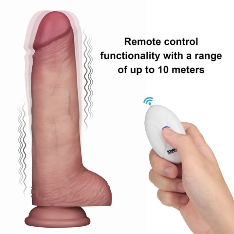 8.5" Vibrating Sliding Skin Pro II Dual Layer Silicone Dong