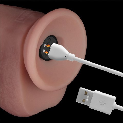 Wibrator dildo 20 cm realistyczne z miękkiego silikonu 10 trybów wibracji