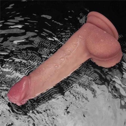 Wibrator dildo 20 cm realistyczne z miękkiego silikonu 10 trybów wibracji