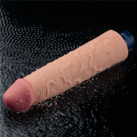 9.5" REAL SOFTEE Rechargeable TPE Vibrating Dildo(Flesh)
