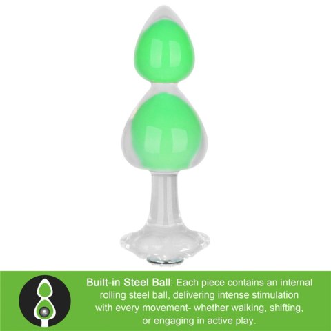 Gemoria Silicone Butt Plug (Glow-In-The-Dark) - green
