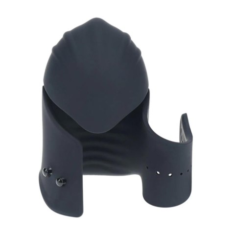 Adjustable Vibrating Silicone Penis Head Stimulator - Black