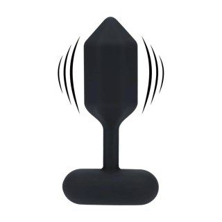 Hexagonal Vibrating Silicone Anal Plug - L - Black