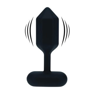 Hexagonal Vibrating Silicone Anal Plug - S - Black