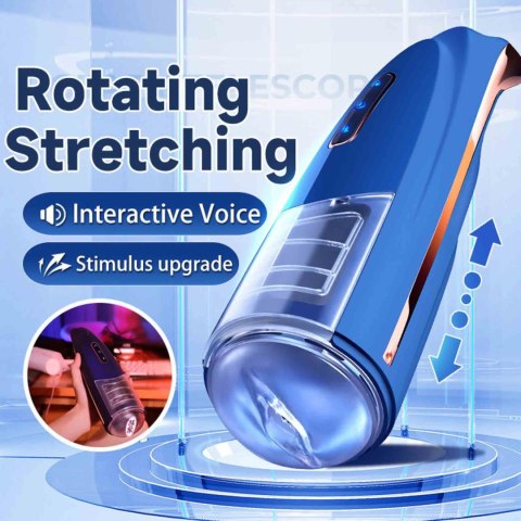 Masturbator 33,4 cm funkcja rotacji ruch góra-dół dźwięk 7 trybów wibracji i ruchu