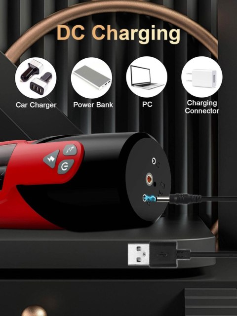 Masturbator obrotowo-teleskopowy aplikacja 7 trybów rotacji i ruchu tryb szczytowania audio