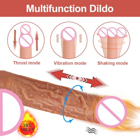 realistyczny wibrator z aplikacją 9 trybów ruch góra dół Tryb Podgrzewania Kolor Ciała