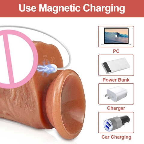 realistyczny wibrator z aplikacją 9 trybów ruch góra dół Tryb Podgrzewania Kolor Ciała