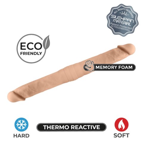 gigantyczne realistyczne podwójne dildo 38,5 cm Termoreaktywność Wodoodporny