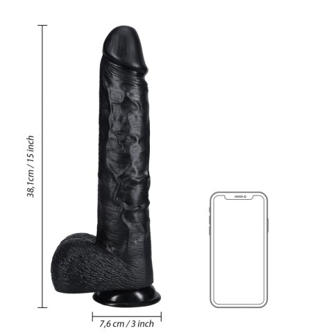 realistyczne dildo 33 cm żyłki na trzonie żołądź moszna Mocna przyssawka