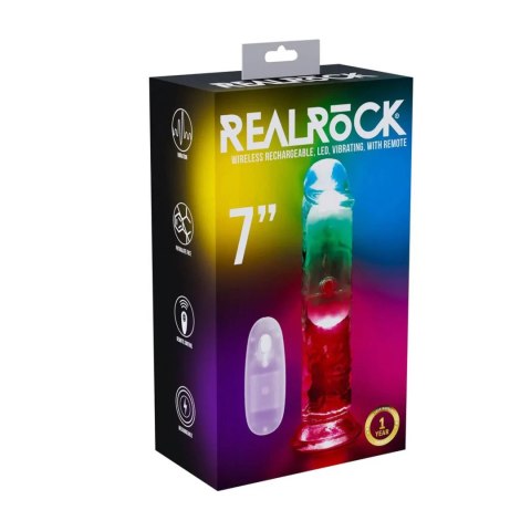 LED Vibrating Straight Cock - 18 cm - Transparent