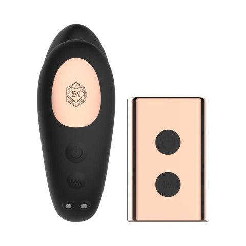 Rosy Gold - C-Shape Vibrator with Luxury Charging Case - Black